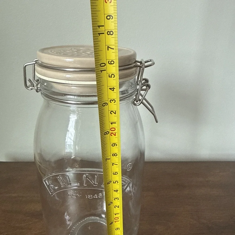 KILNER DOG TREAT SWING ROUND CLIP TOP GLASS JAR 3L WIRE SWING BAIL 11